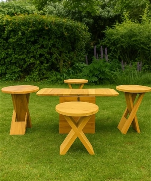 FOLDING STOOL SET WITH T TABLE